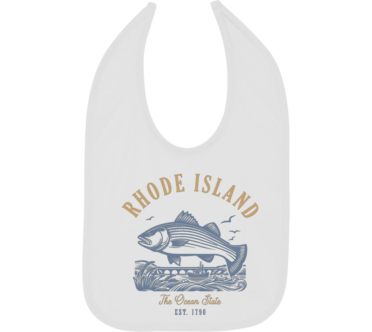 Rhode Island State Vintage Baby Bib