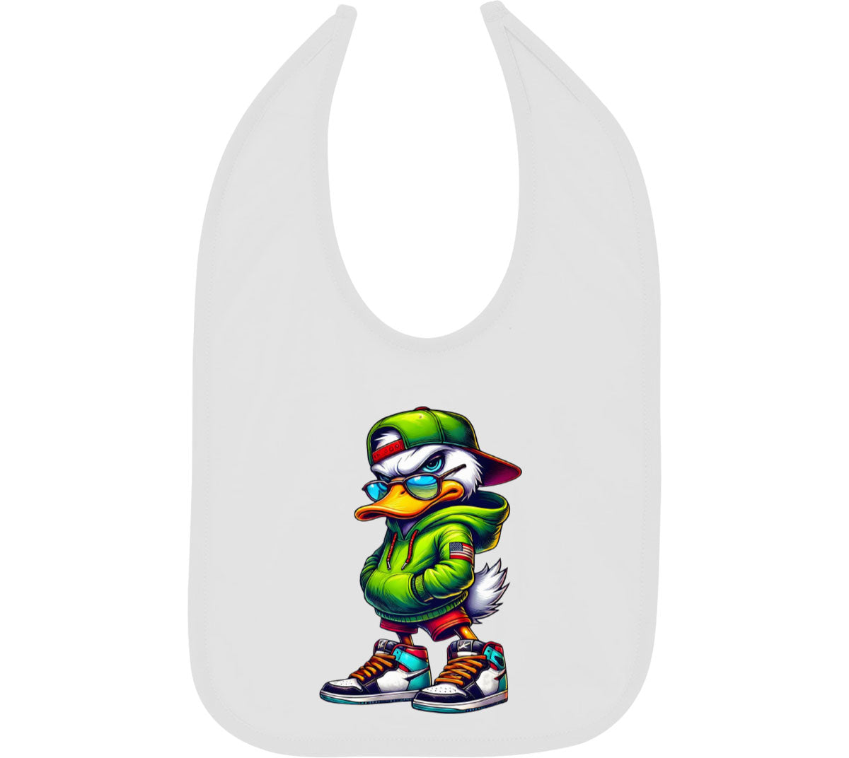 Street Duck Cartoon Baby Bib