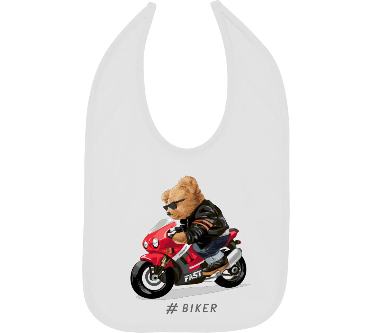 Teddy Bear Cool Biker Baby Bib