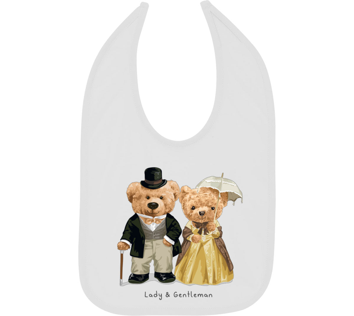 Teddy Bear Couple Baby Bib