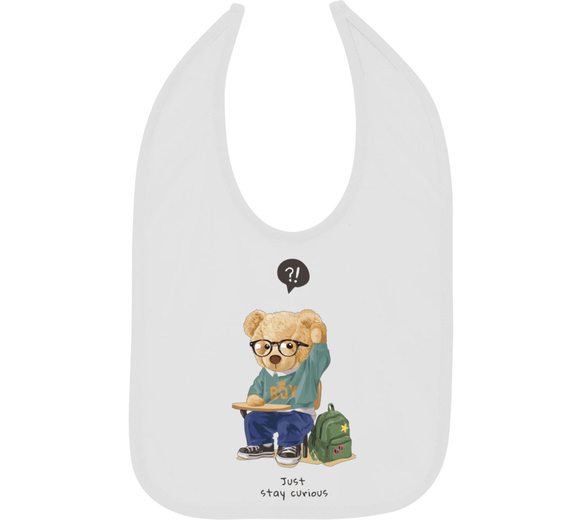 Teddy Bear Just Stay Curious Baby Bib