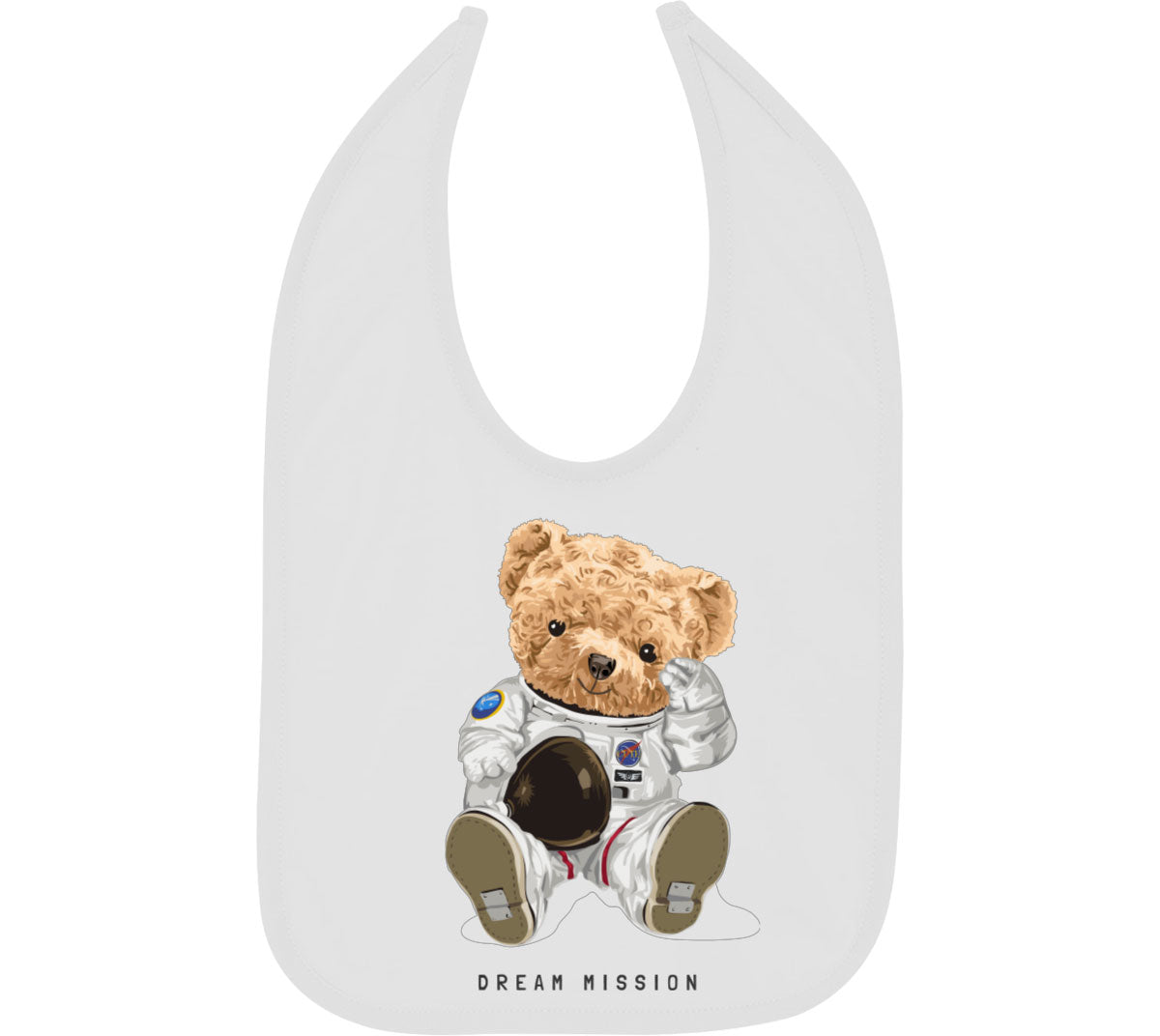 Teddy Bear Astronaut Dream Mission Baby Bib