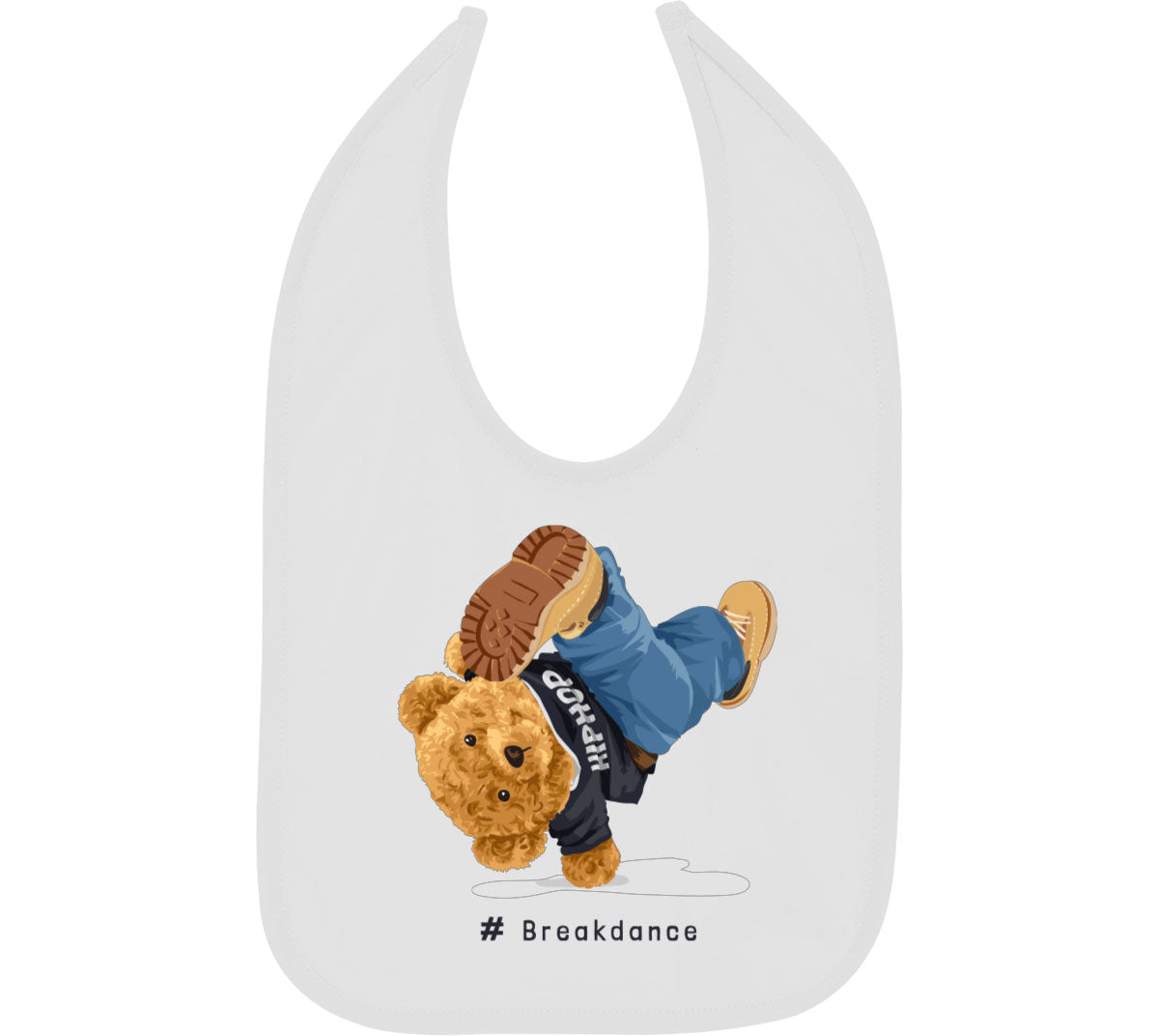 Teddy Bear Hiphop Breakdancing Baby Bib