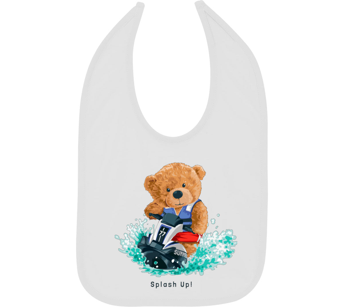 Teddy Bear Jet Ski Baby Bib