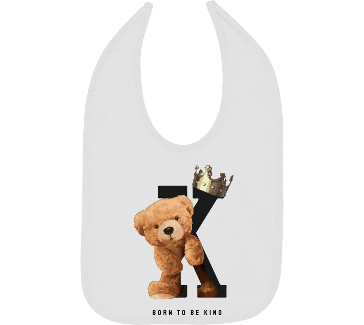 Teddy Bear Born To Be King Baby Bib