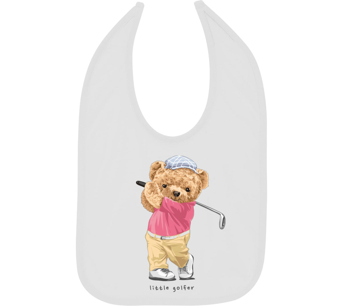 Teddy Bear Lil Golfer Baby Bib