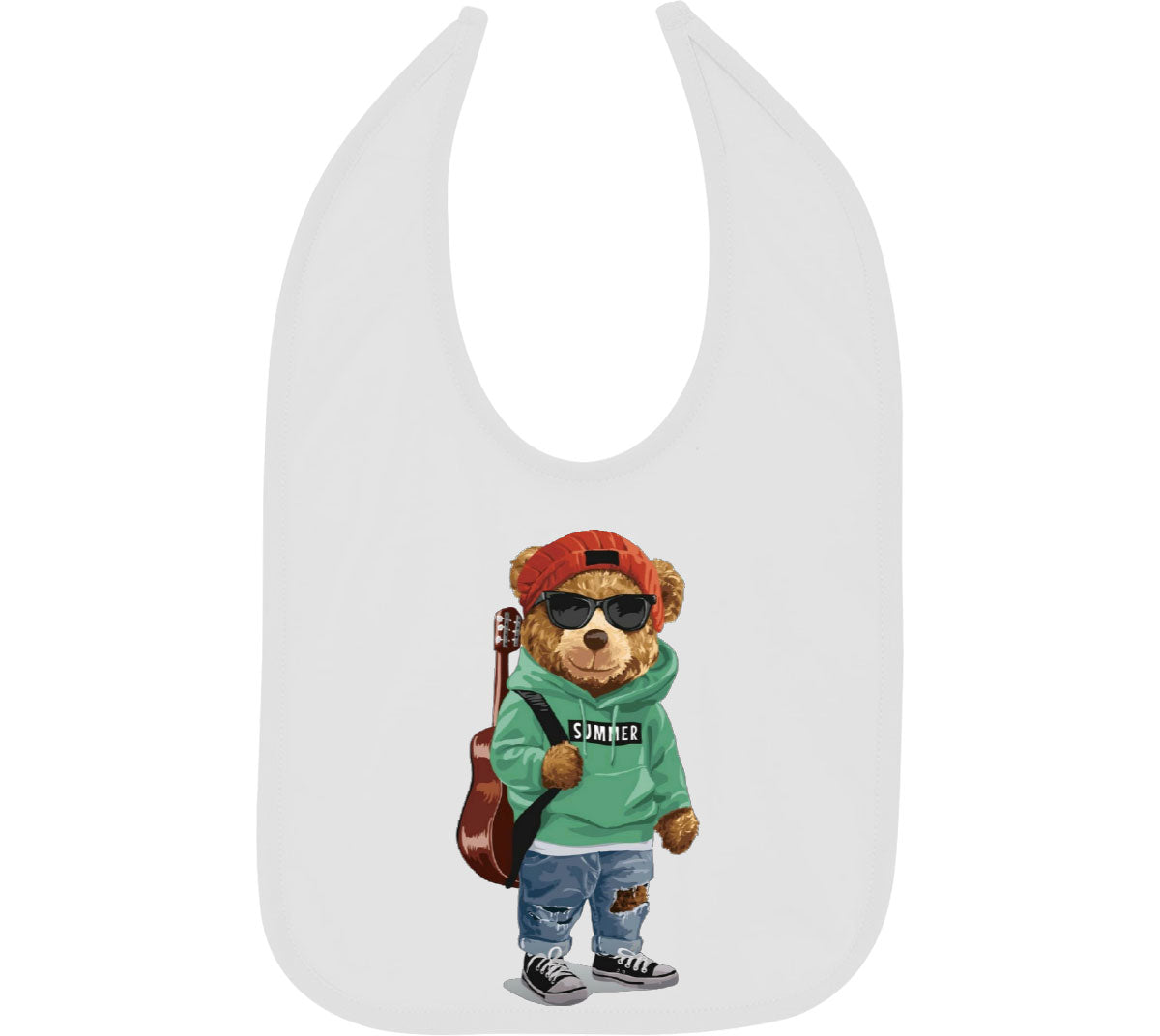 Teddy Bear Musician Baby Bib