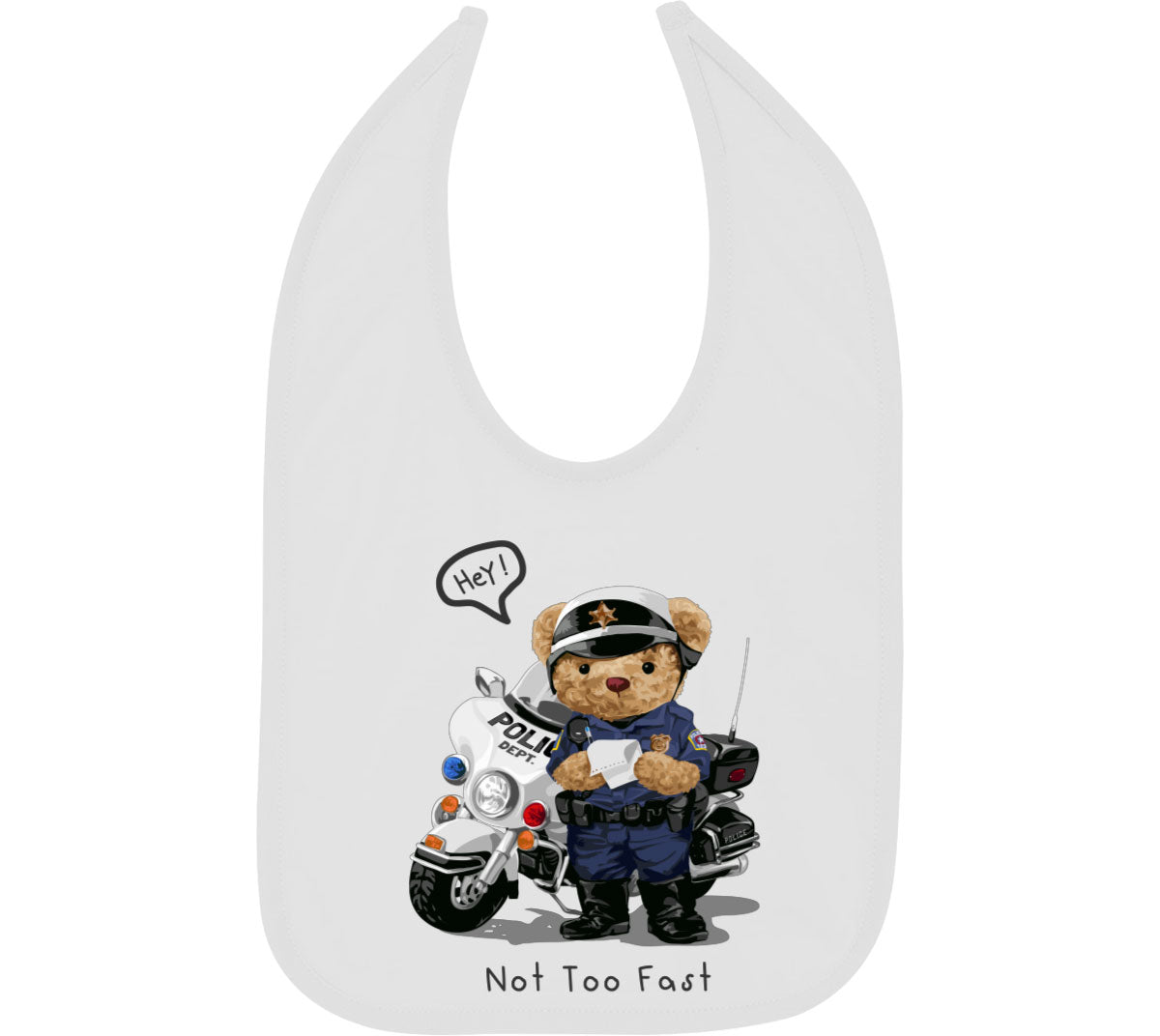 Teddy Bear Police Baby Bib