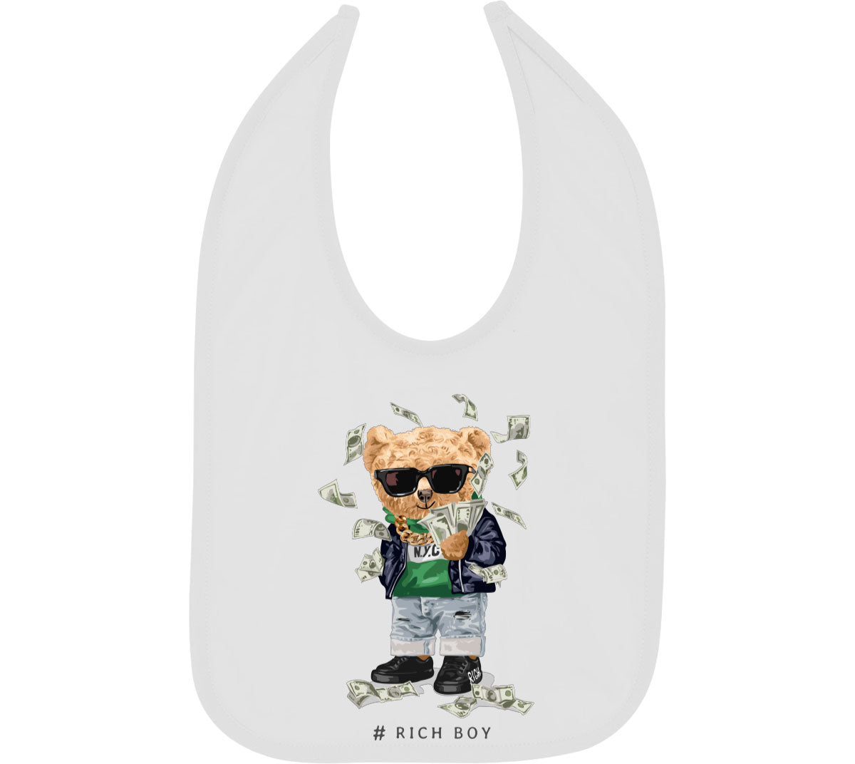 Teddy Bear Rich Boy Baby Bib