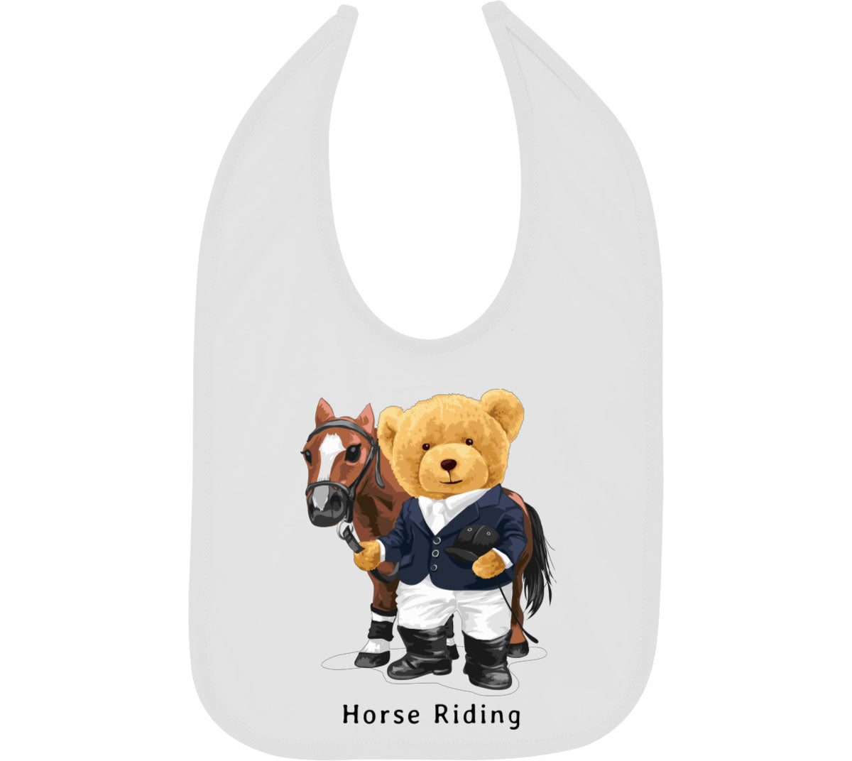 Teddy Bear Riding Baby Bib