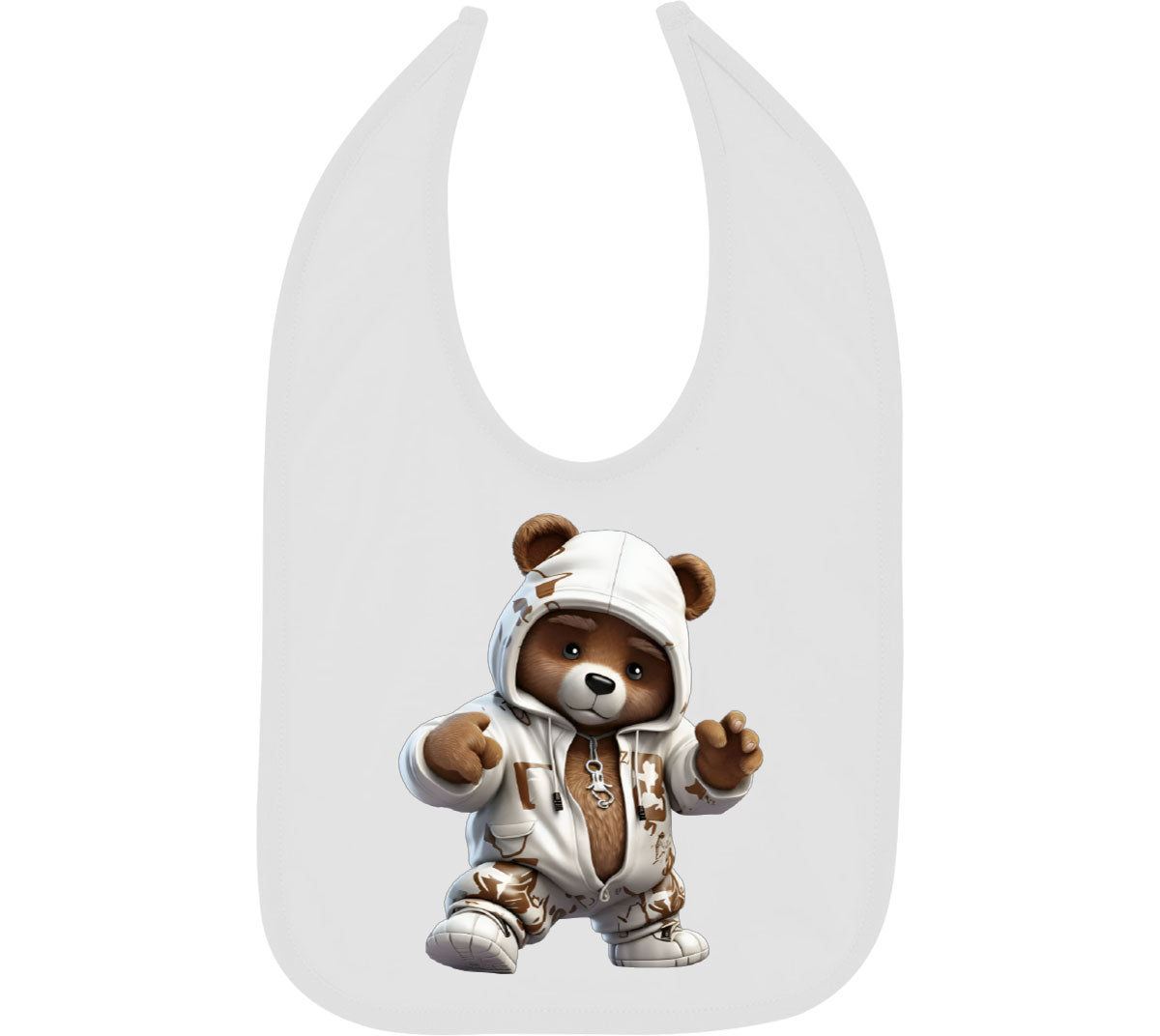 Teddy Bear Wearing Streetwear Baby Bib