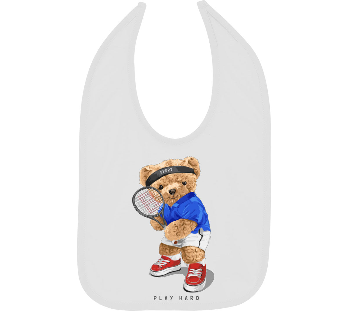 Teddy Bear Tennis Baby Bib