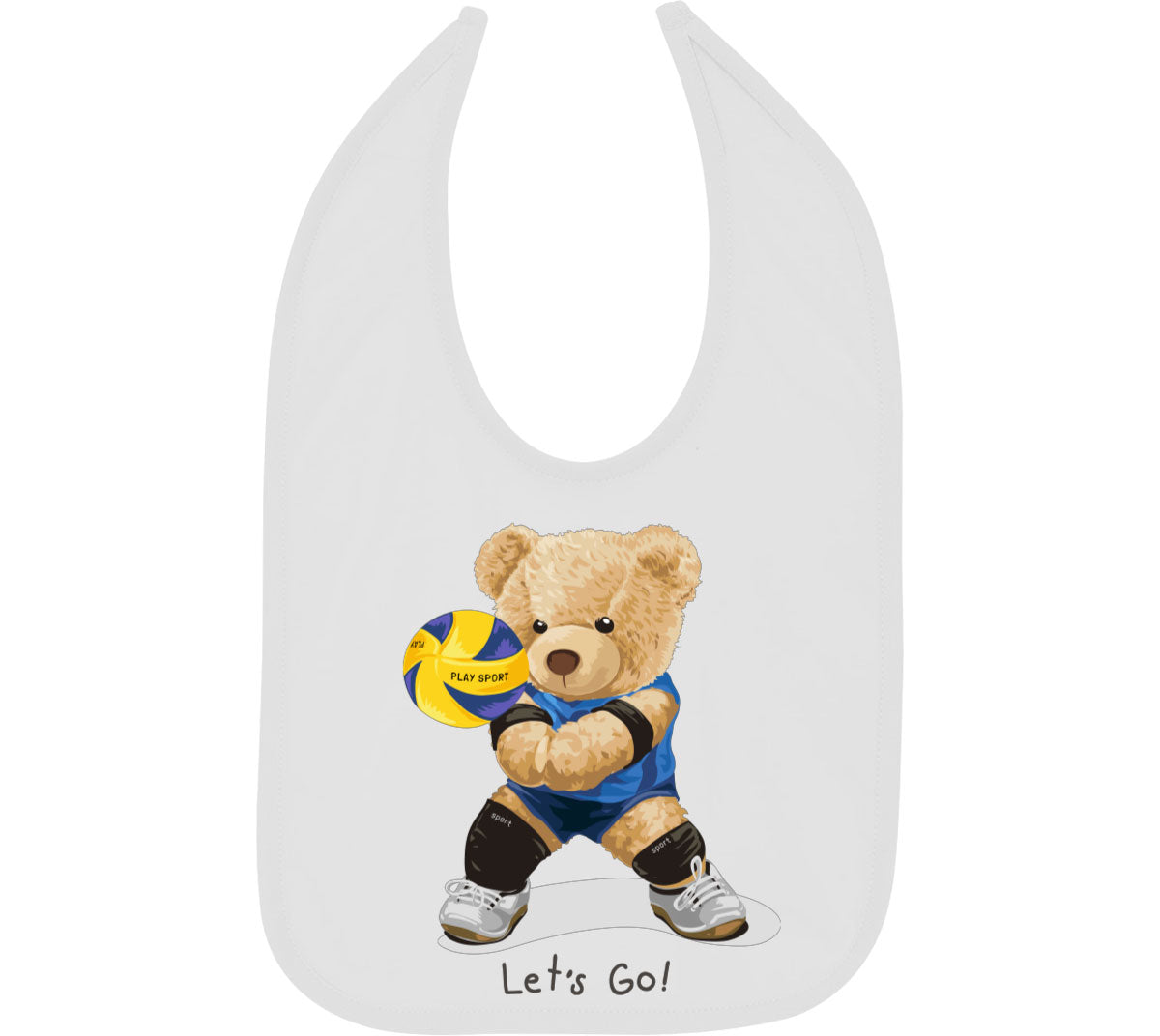 Teddy Bear Volleyball Baby Bib