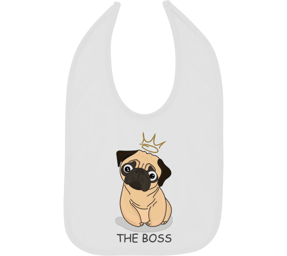 The Boss Pug Baby Bib