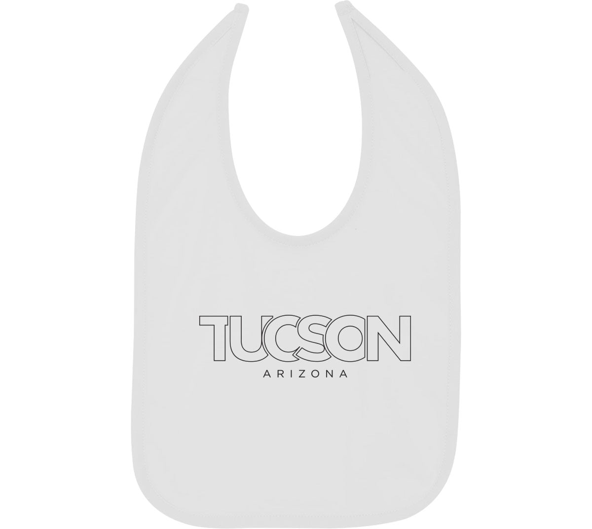 Tucson Arizona Outline Typography Baby Bib