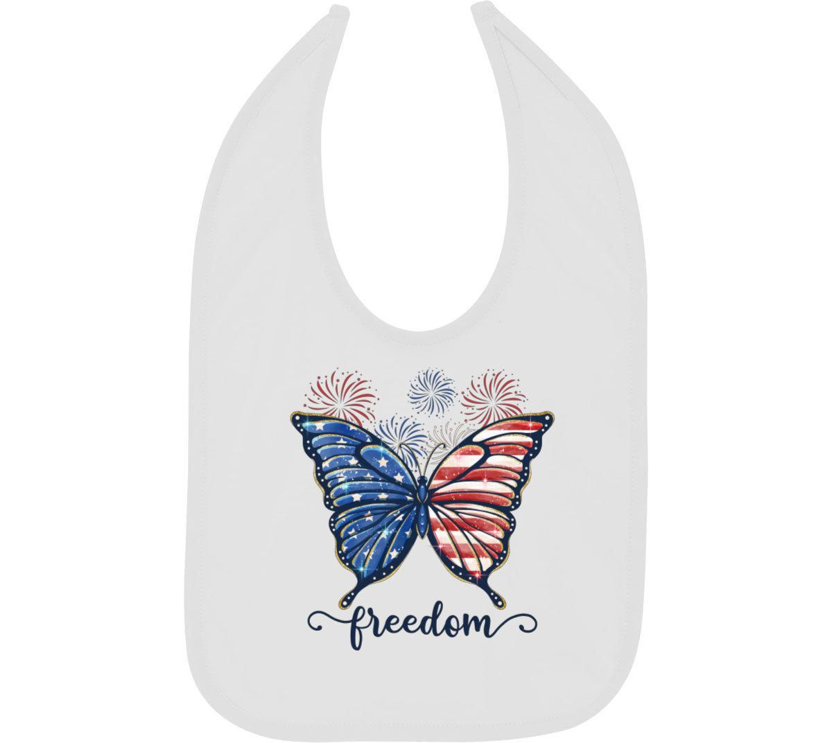 Freedom Butterfly USA Patriotic Baby Bib