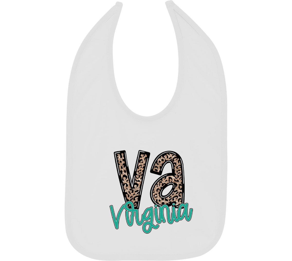 Virginia State Abbreviation Baby Bib