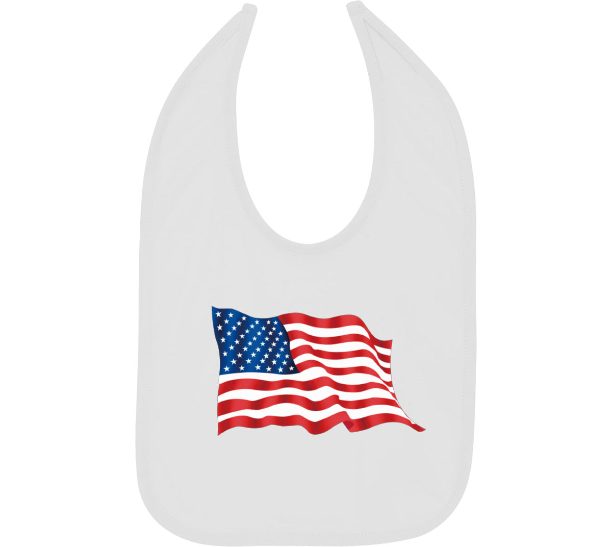 Waving American Flag Patriotic Baby Bib