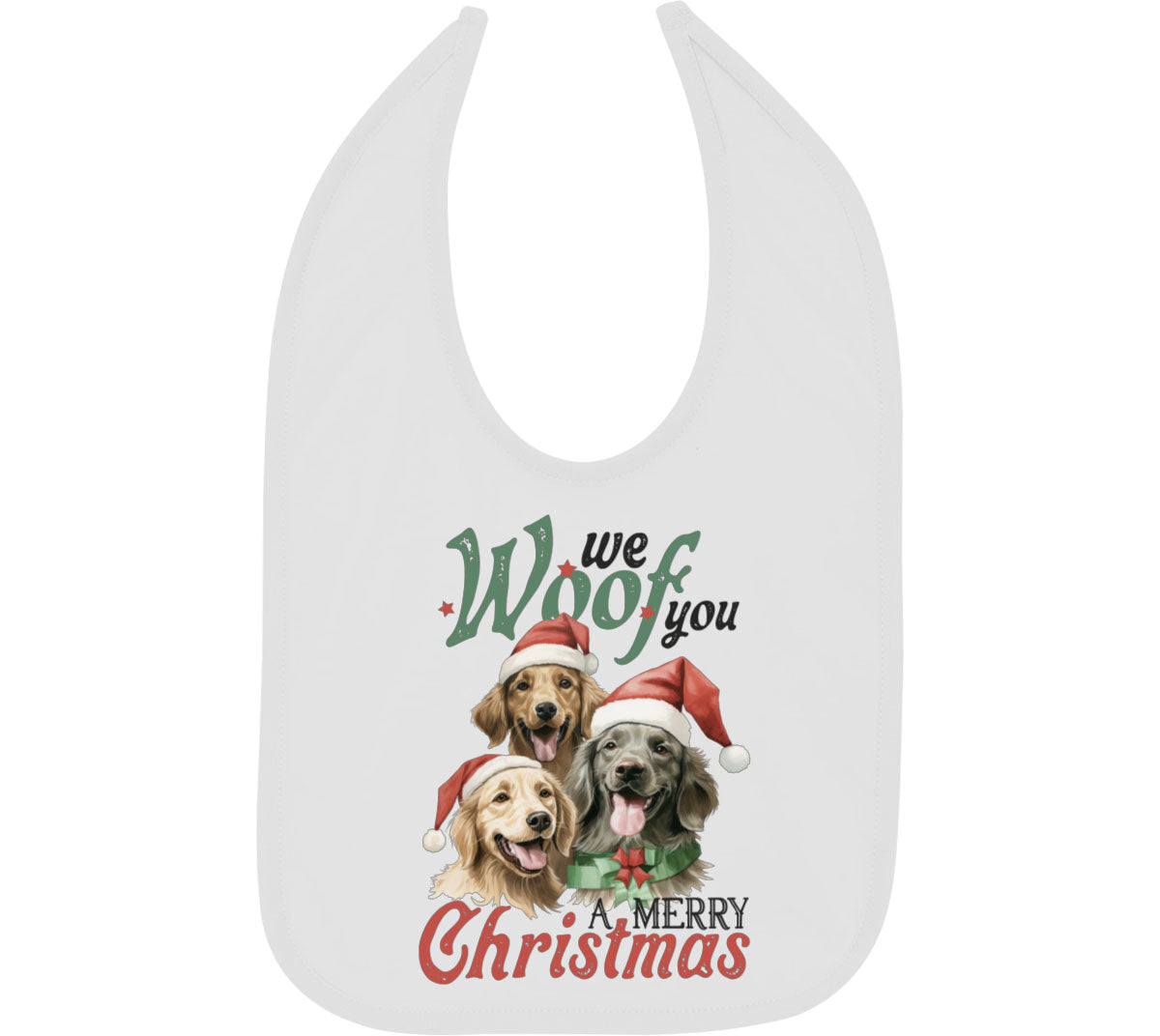 We Woof You A Merry Christmas Baby Bib