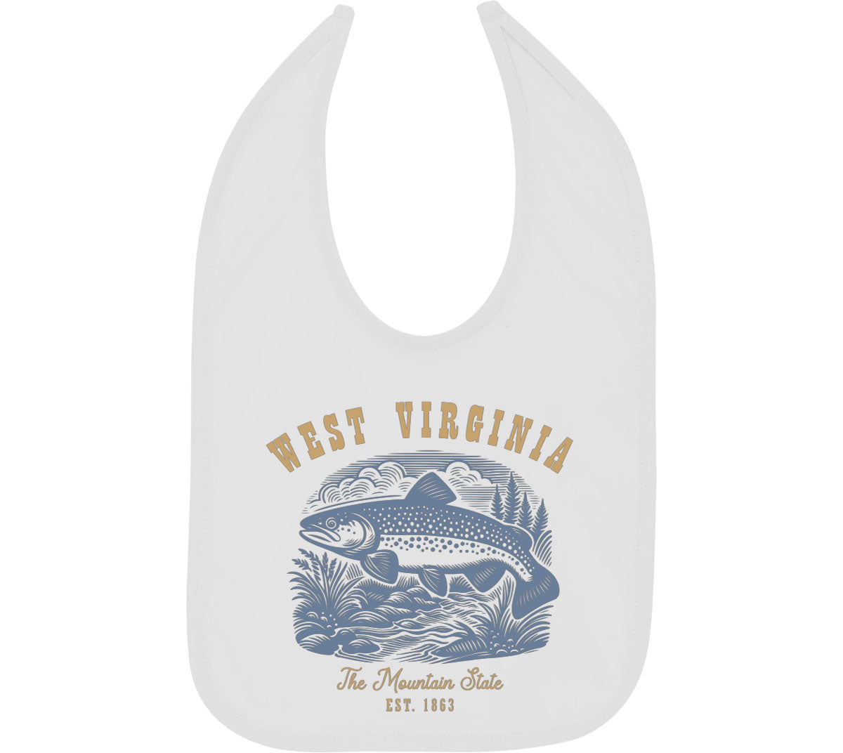 West Virginia State Vintage Baby Bib