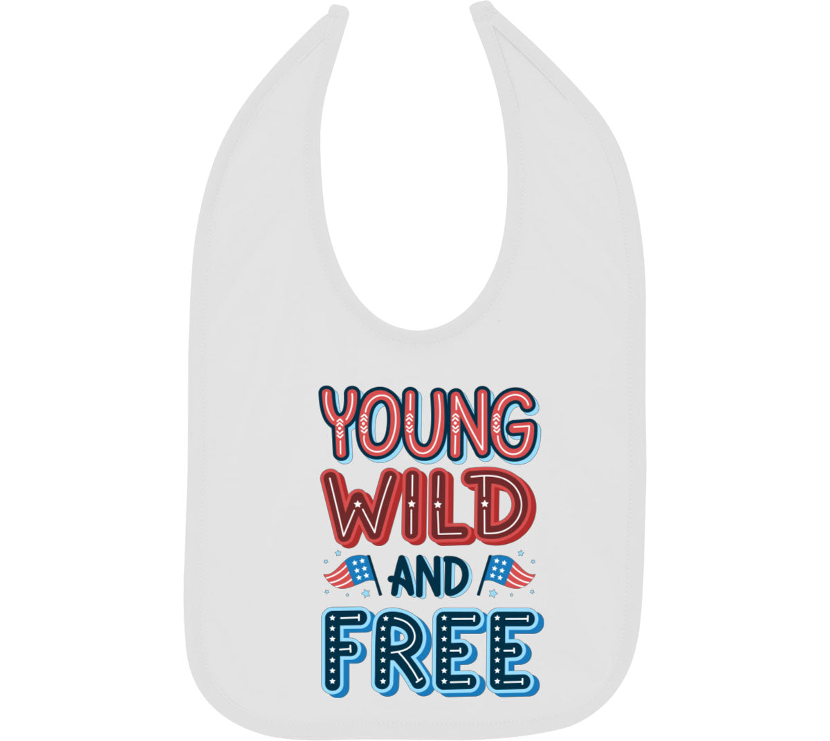 Young Wild And Free Patriotic Baby Bib