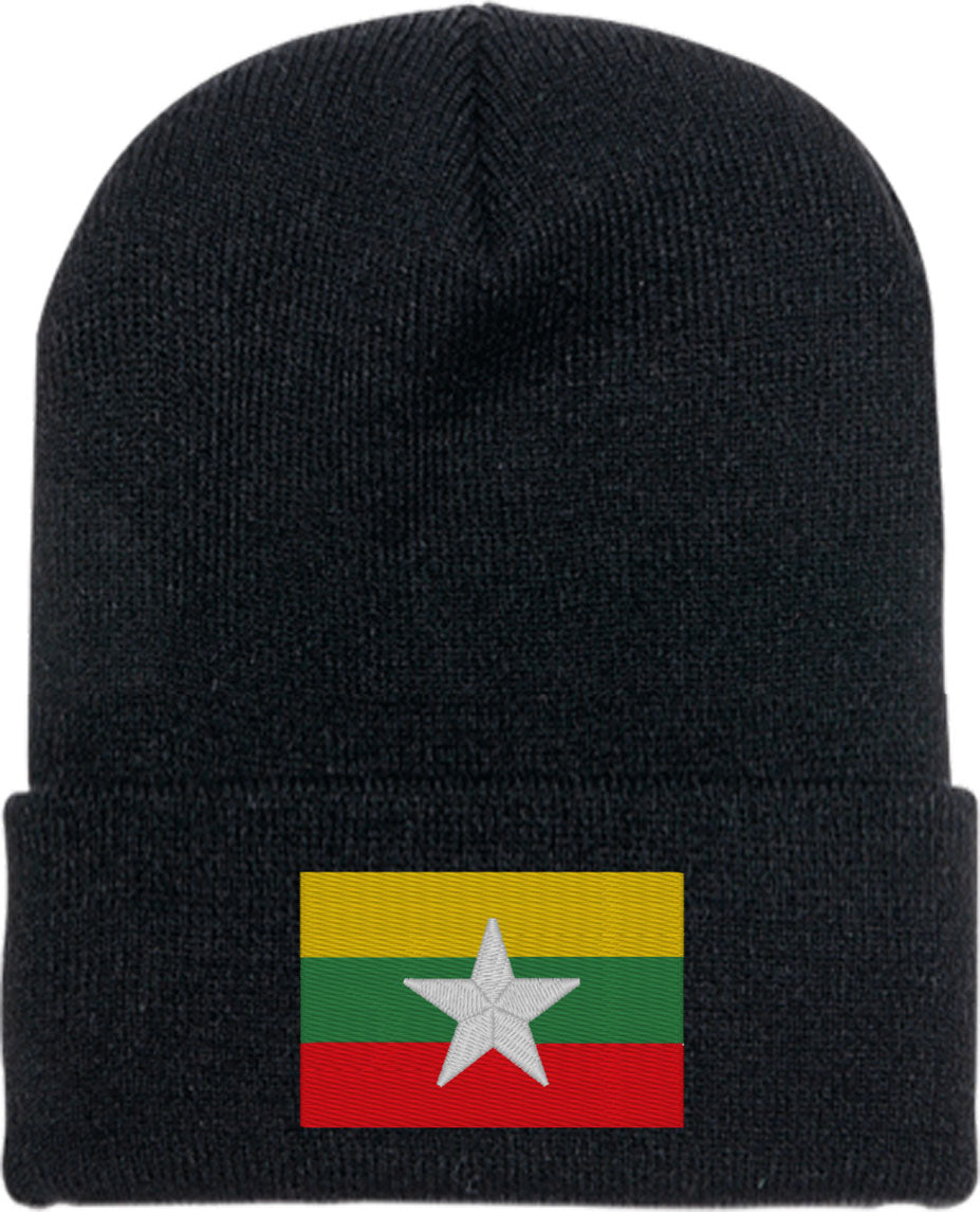 Burma Myanmar Flag Knit Beanie