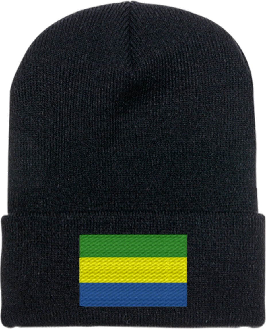 Gabon Flag Knit Beanie