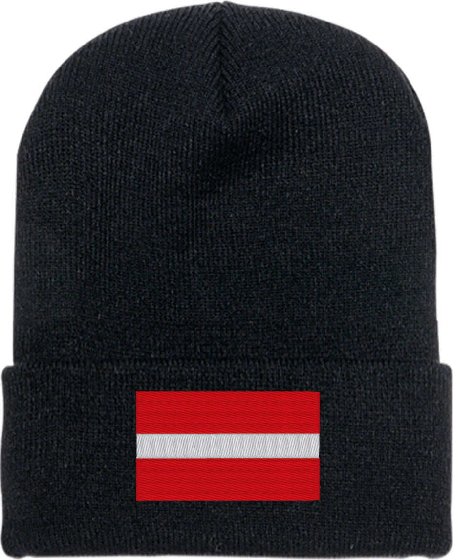 Latvia Flag Knit Beanie