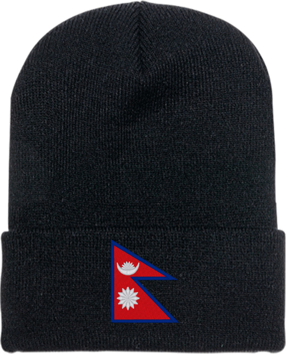Nepal Flag Knit Beanie