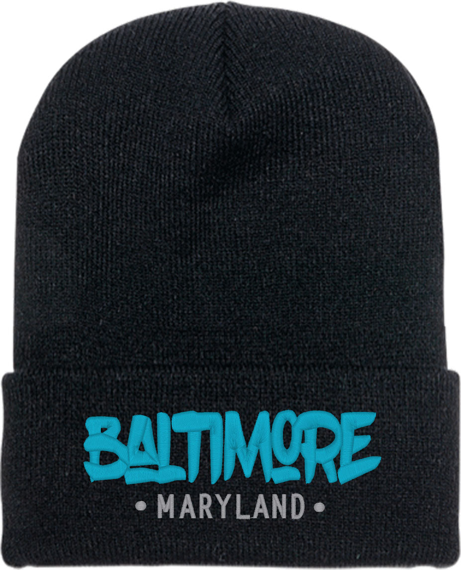 Baltimore Typography Knit Beanie