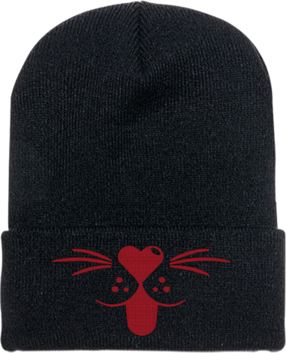 Cartoon Cat Mouth Knit Beanie