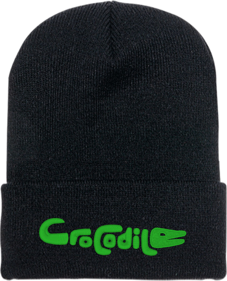 Crocodile Typography Knit Beanie