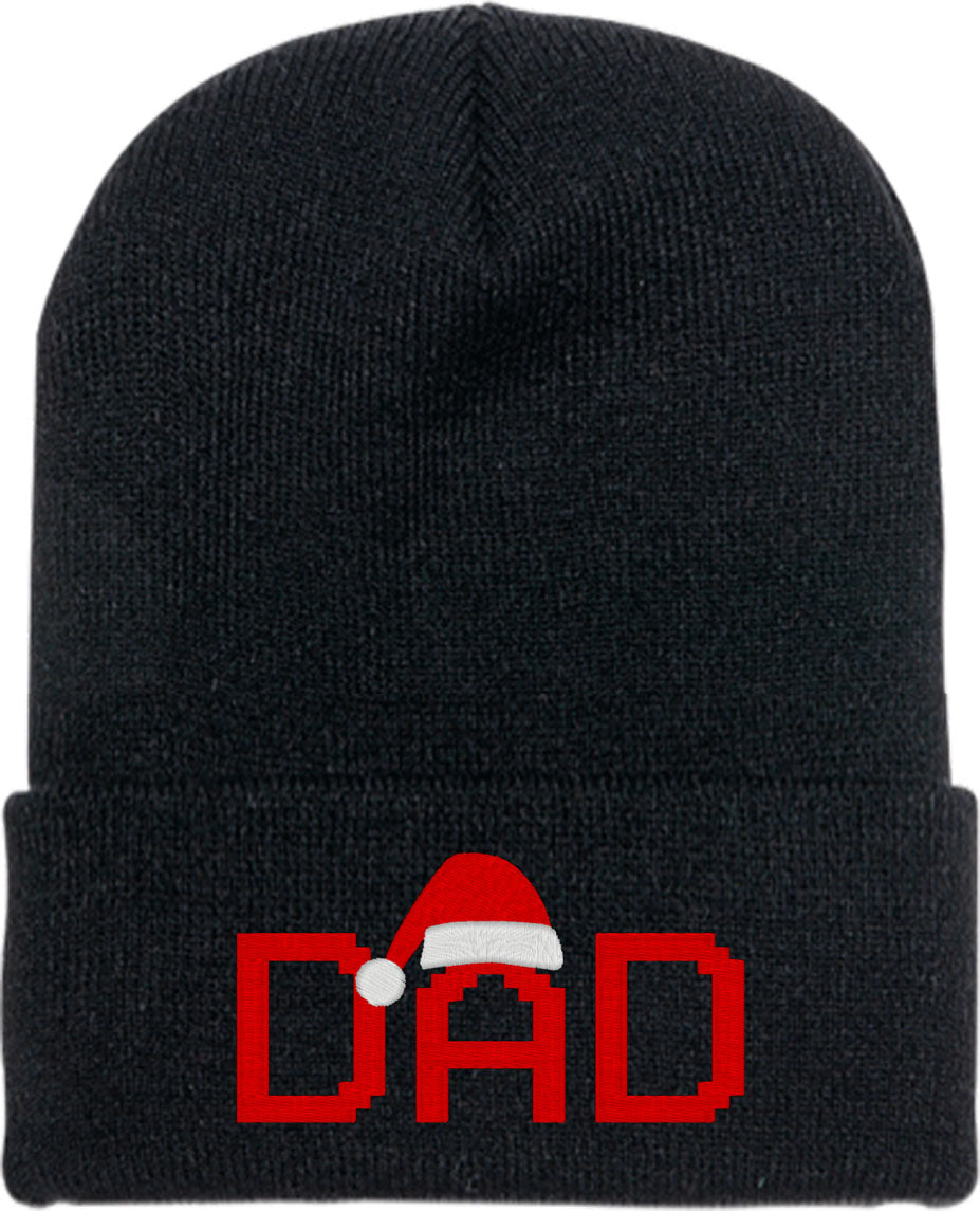 Dad Santa Christmas Family Knit Beanie