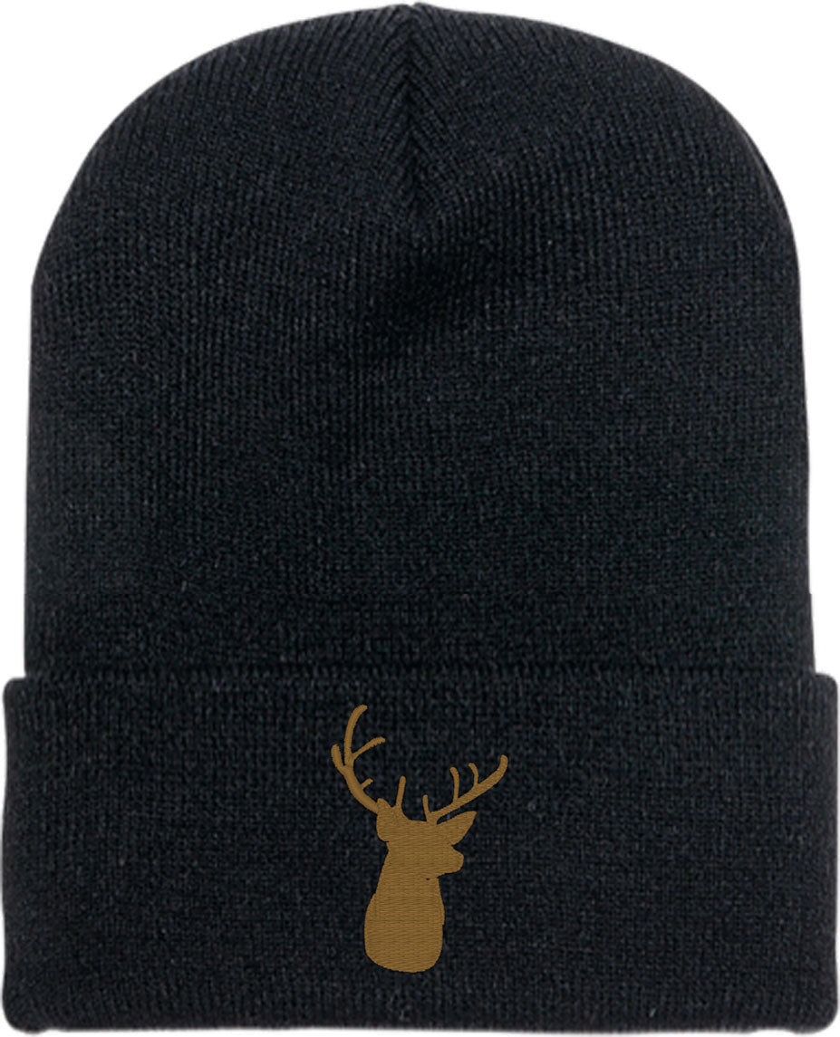 Deer Head Silhouette Knit Beanie
