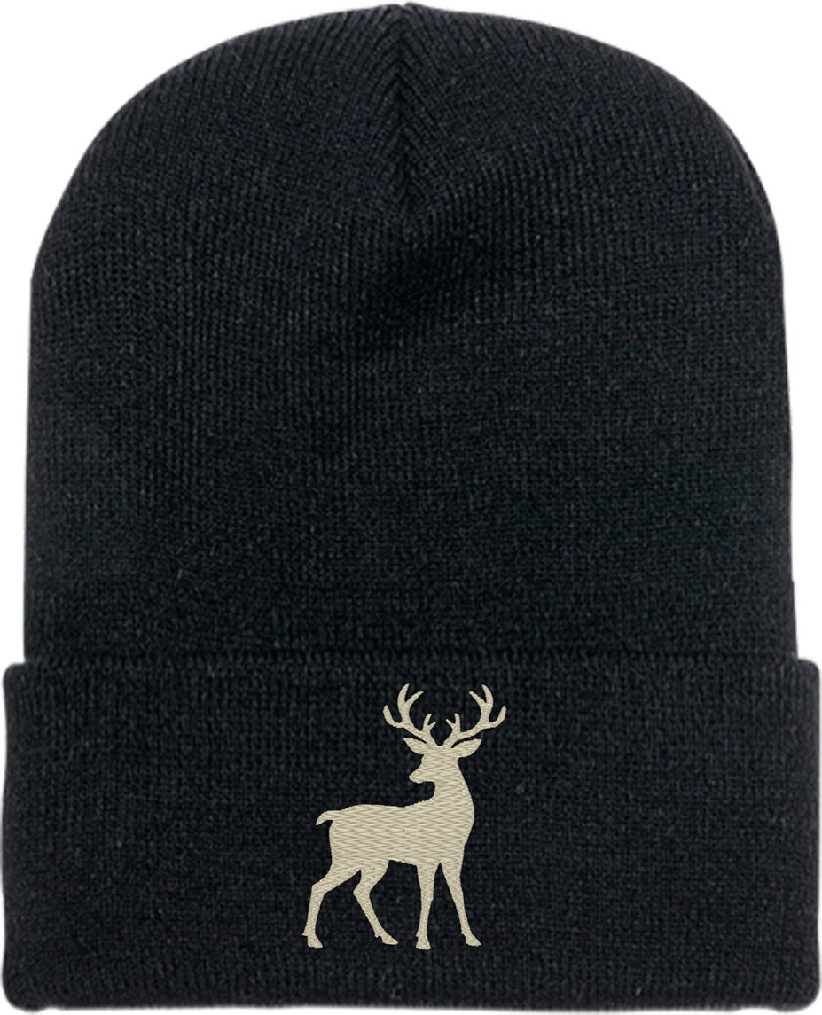 Deer Silhouette Knit Beanie