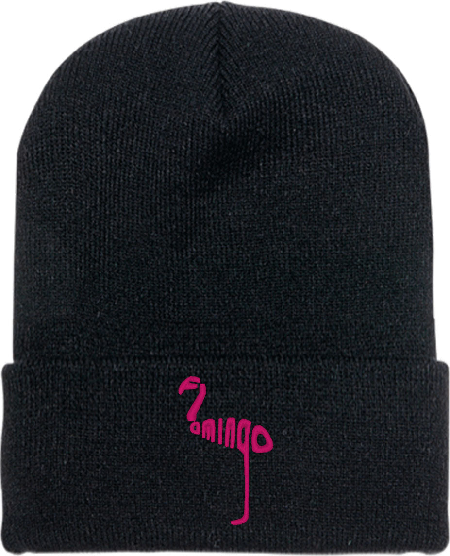 Flamingo Typography Knit Beanie