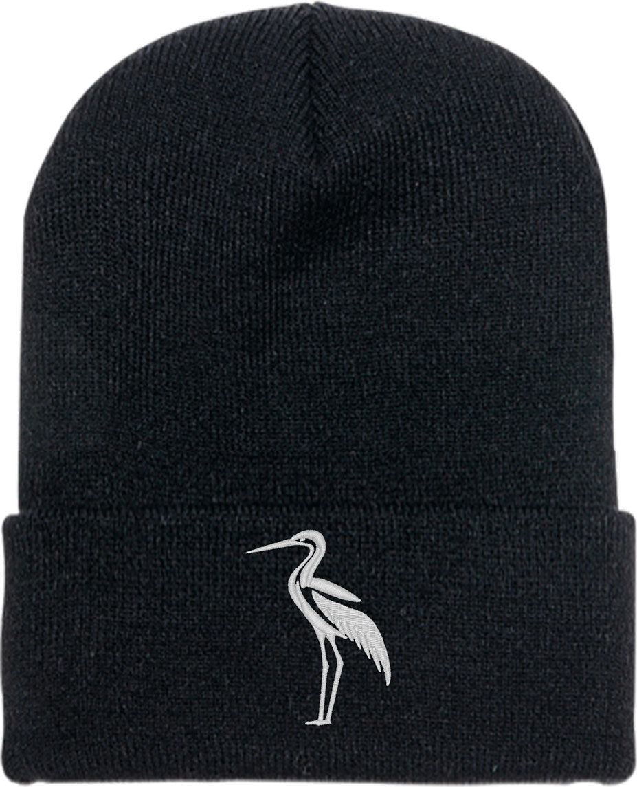 Heron Silhouette Knit Beanie