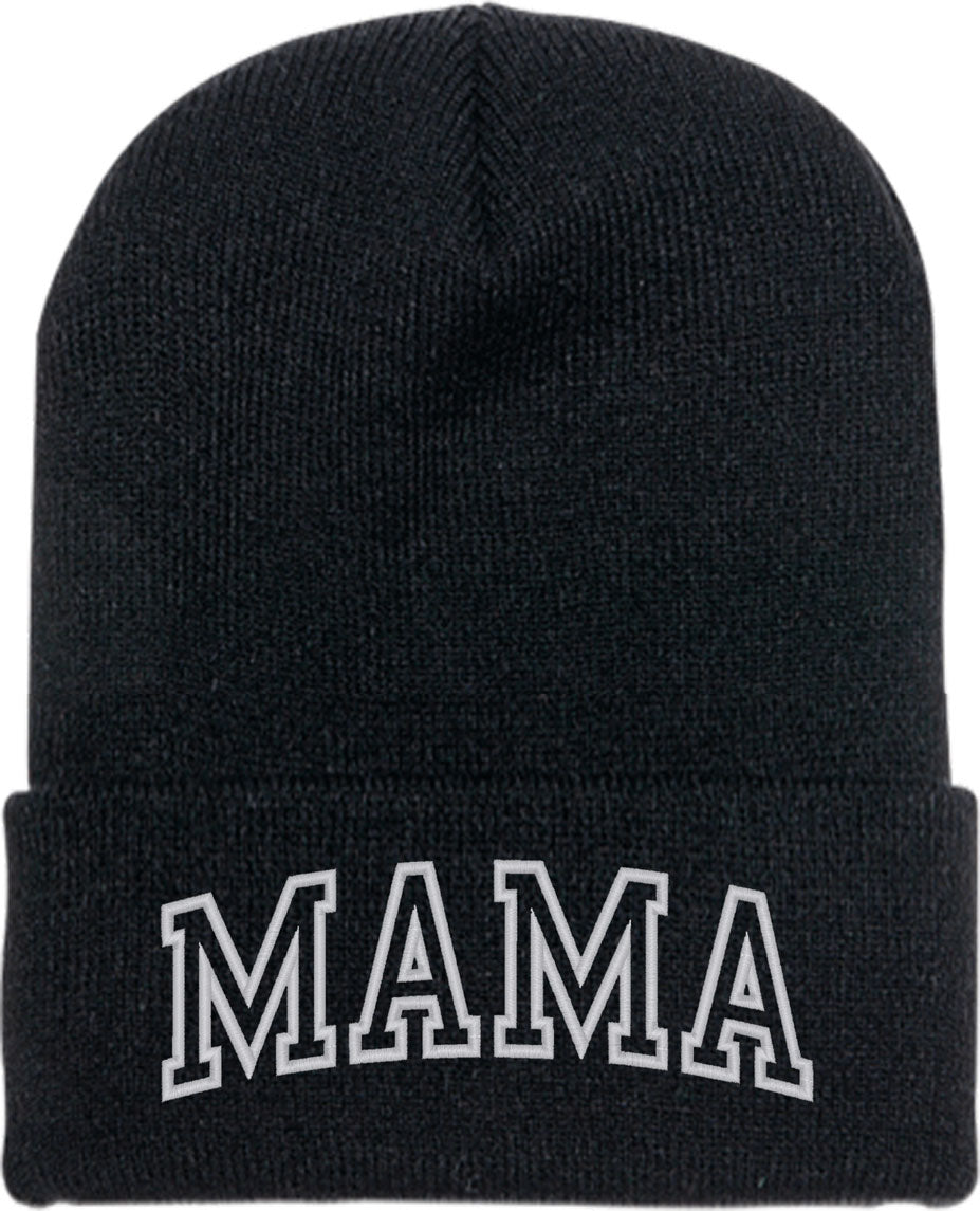 Mama Outline Text Knit Beanie