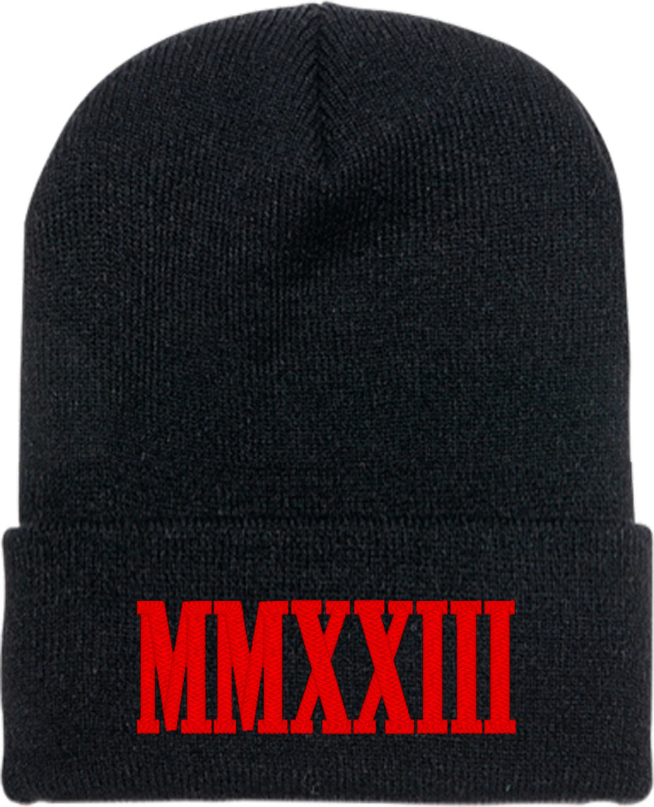 Roman Numeral MMXXIII 2023 Knit Beanie