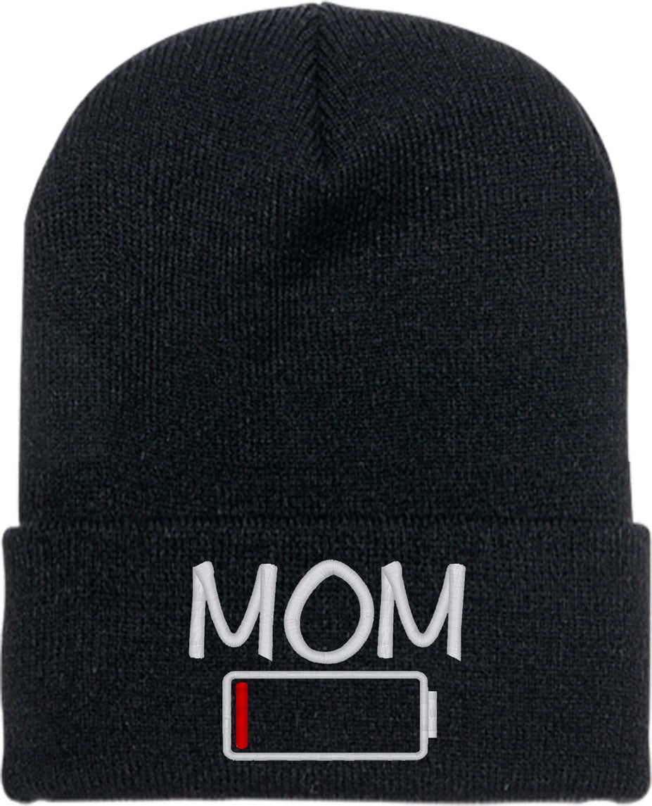 Mom Battery Charge Status Knit Beanie