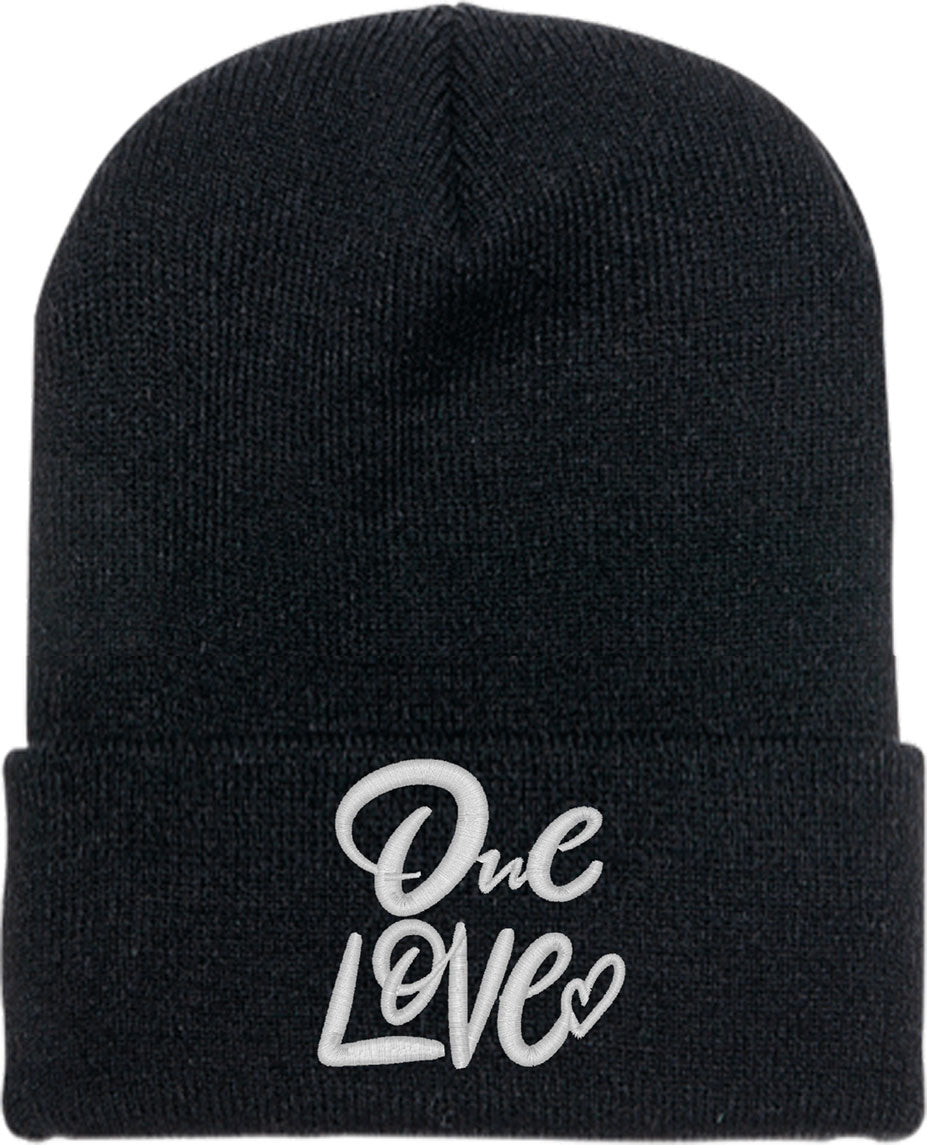 One Love Typography Knit Beanie