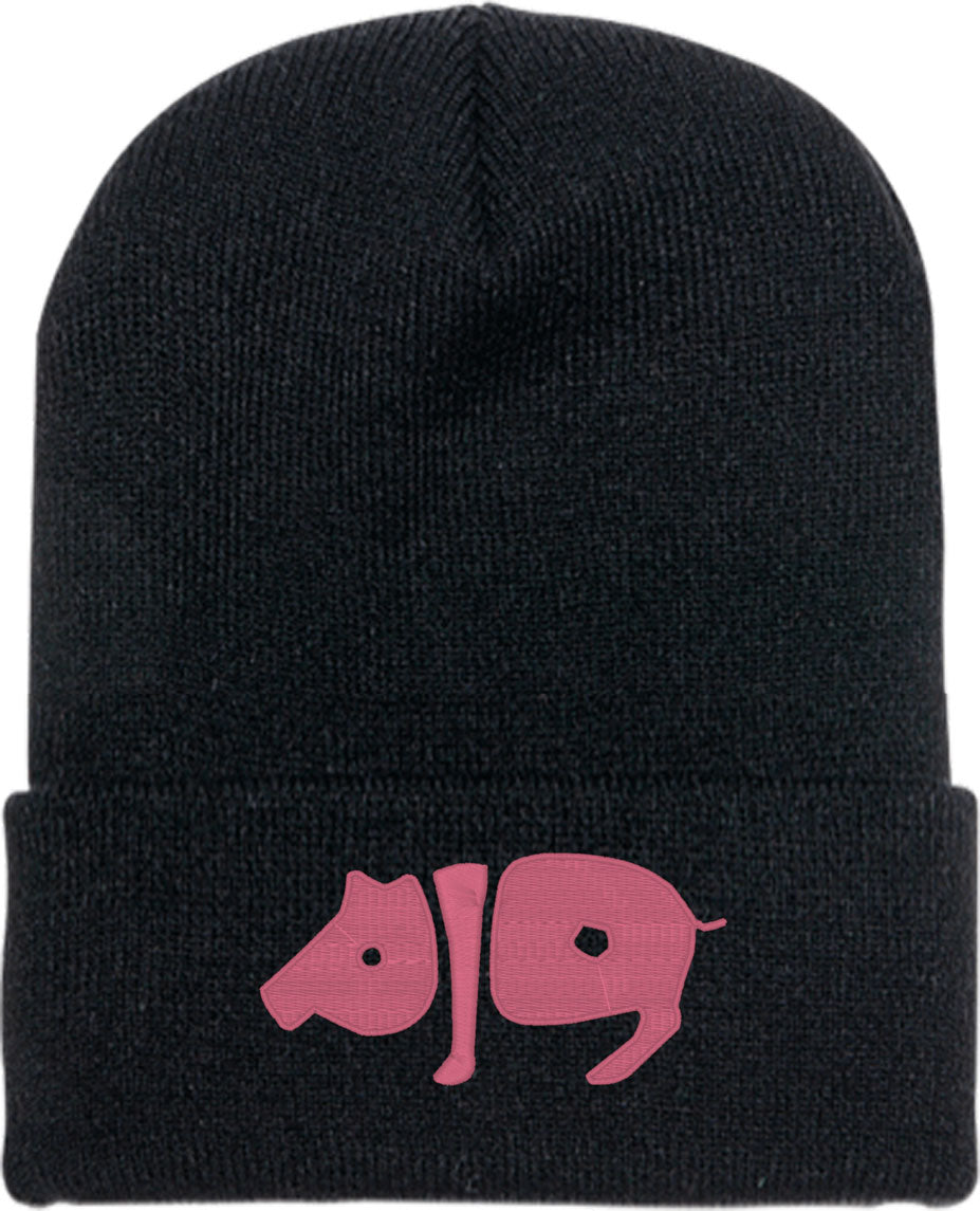 Pig Typography Knit Beanie