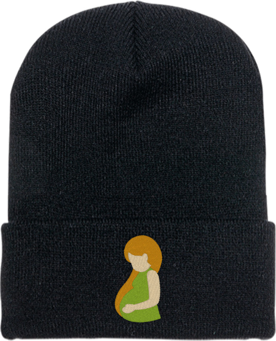 Pregnant Woman Mother's Day Knit Beanie