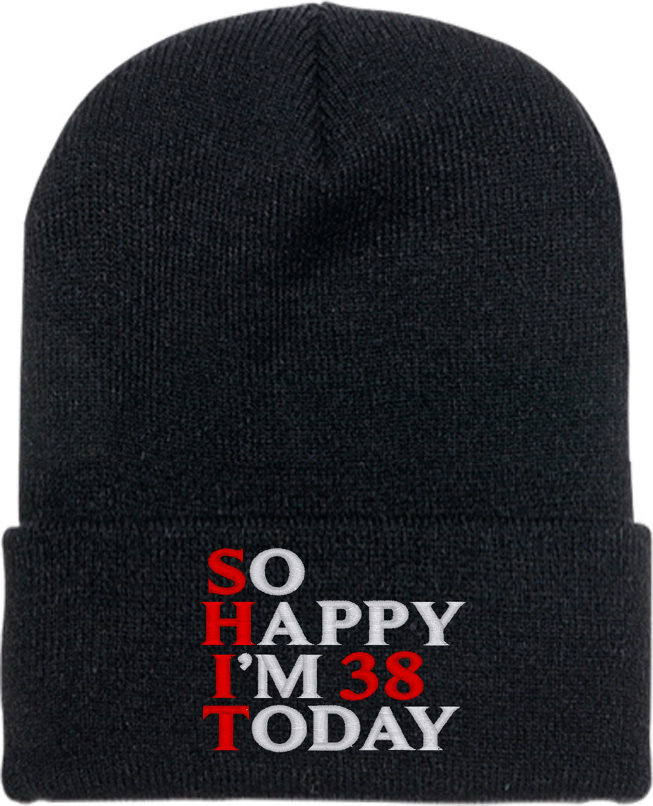 So Happy I'm [Custom Age] Today Custom Birthday Knit Beanie