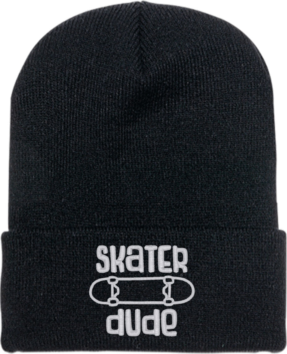 Skater Dude Skateboard Knit Beanie