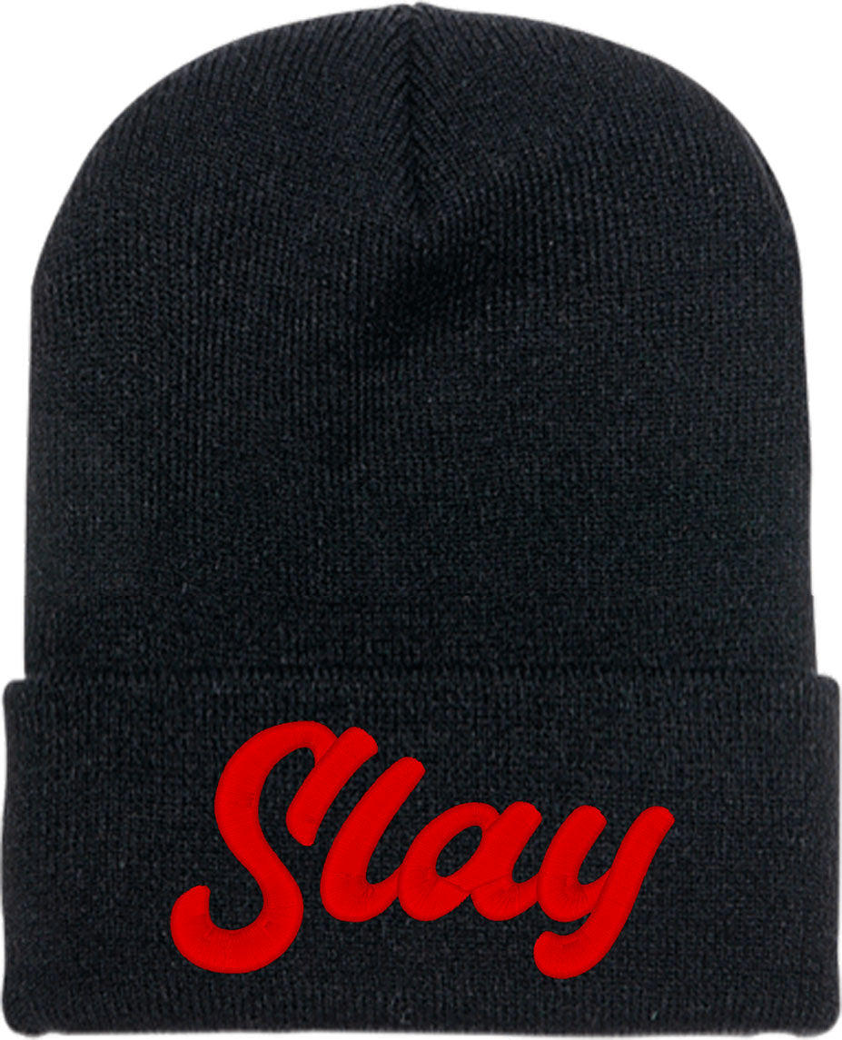 Slay Typography Knit Beanie
