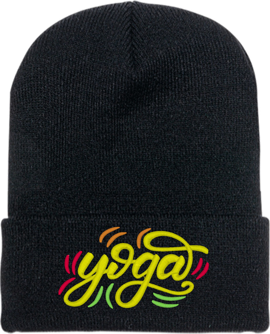 Yoga Typography Knit Beanie