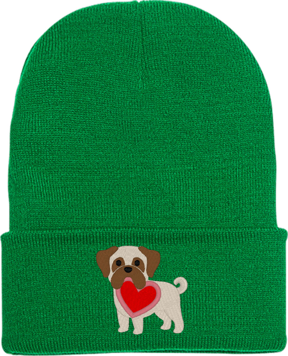 Pug Puppy Dog Love Knit Beanie