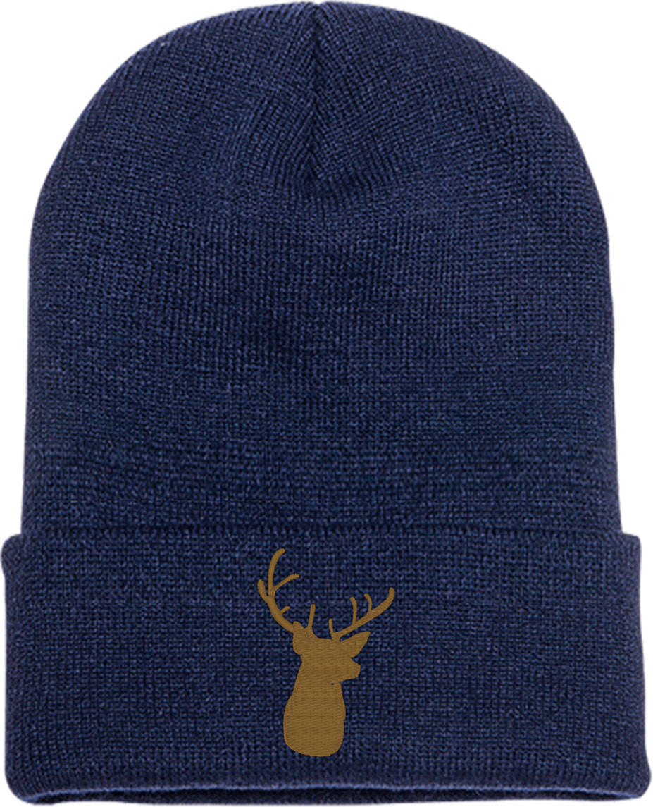 Deer Head Silhouette Knit Beanie