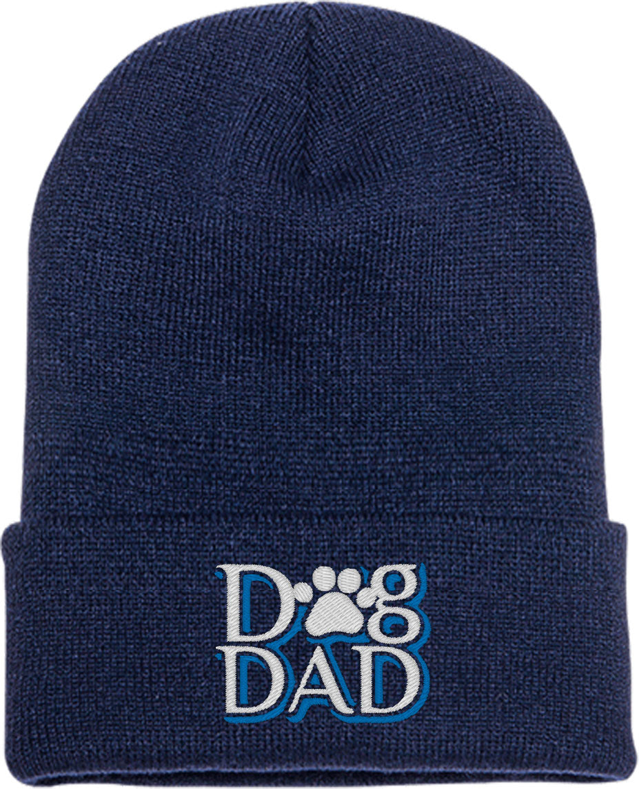 Dog Dad Paw Print Knit Beanie